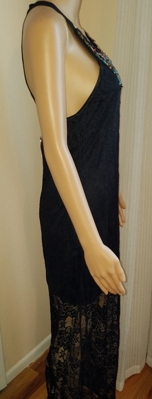 Black overlay dress with embellishment - Picture 2 of 8